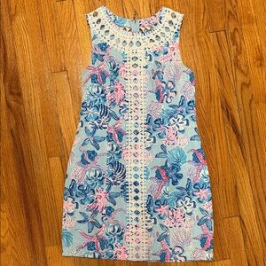 Lilly Pulitzer Women's Dress - Blue and Pink Floral